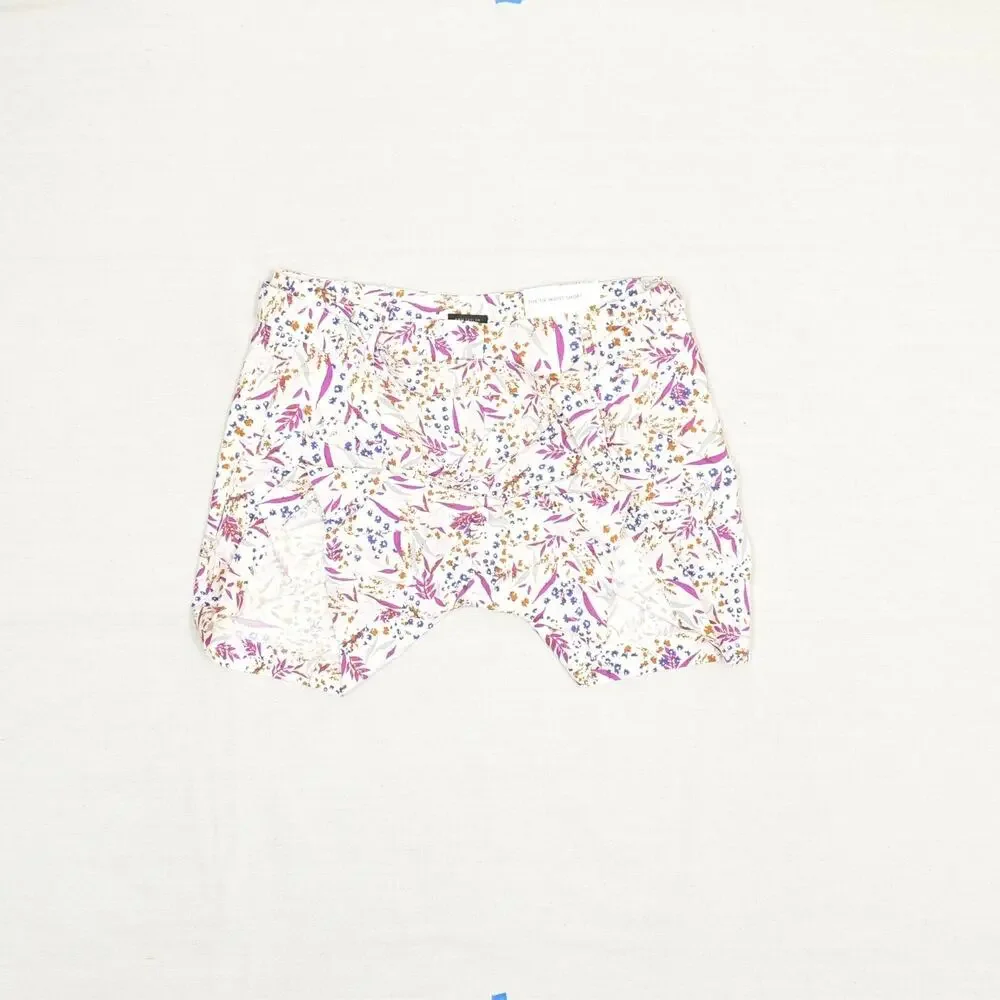 NEW Ann Taylor Women The Tie Waist Short Chino Floral Viscose Multicolor Size M